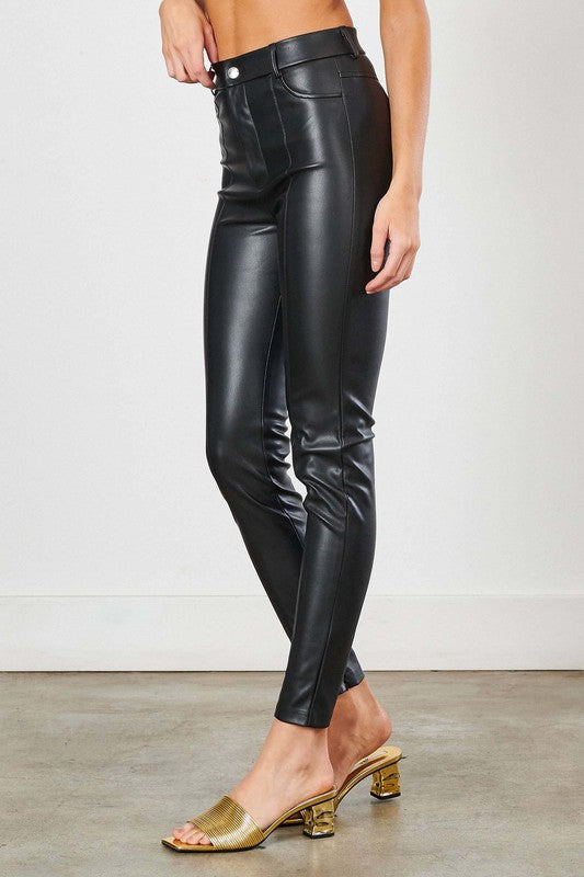 Dropship PU Skinny Leather Pants For Women High Waist Women's Black Pants  2021 Autumn Winter New Fashion Loose Casual Trousers Female to Sell Online  at a Lower Price