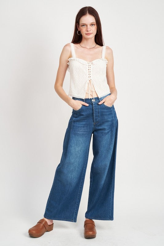 Mia Lace Up Top