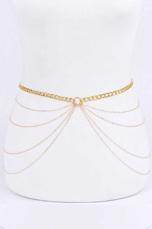 Layered Iconic Chain Belt