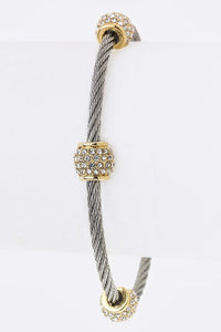 Pave Crystal Hoops Wire Bracelet