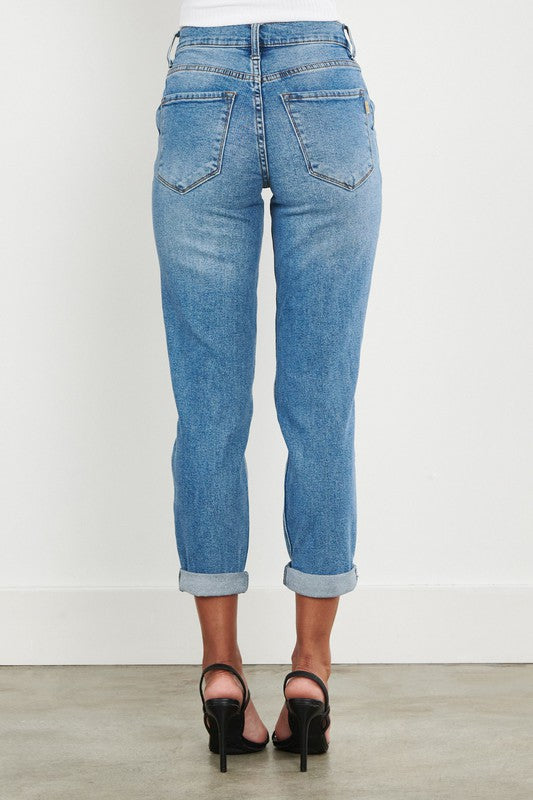 High waisted boyfriend fashion jeans canada