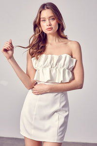 Open Shoulder Ruffle Dress