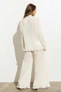 Pleated Blouse Pants Set