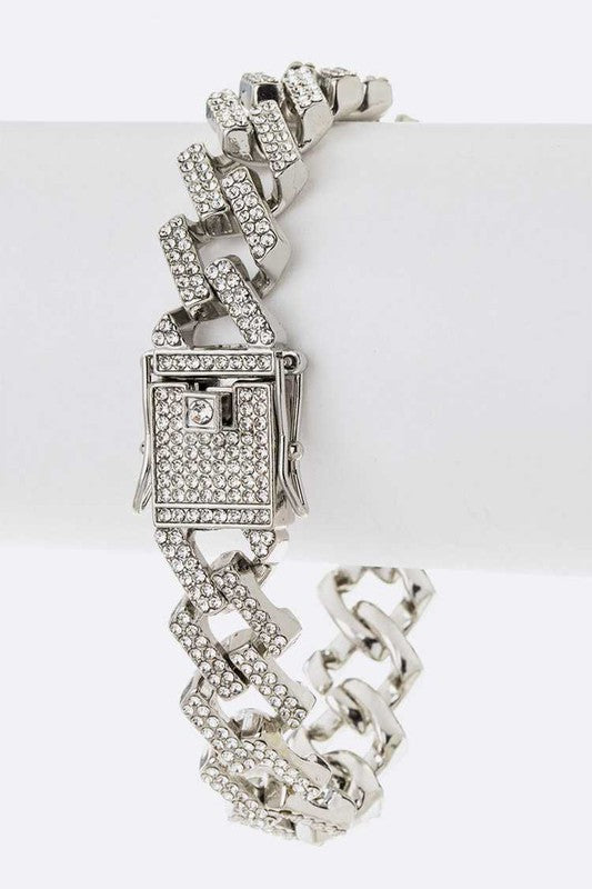 Crystal Cuban Chain Bracelet