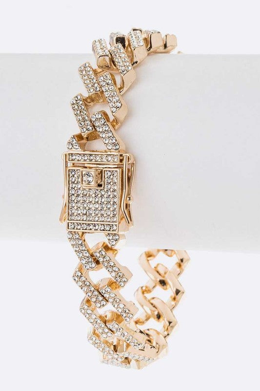 Crystal Cuban Chain Bracelet