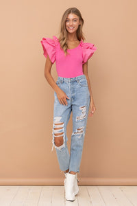 Shoulder Puff Ruffle SLV Bodysuit