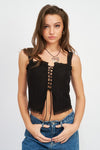 Mia Lace Up Top