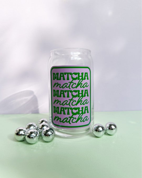 Matcha Glass Cup 16oz