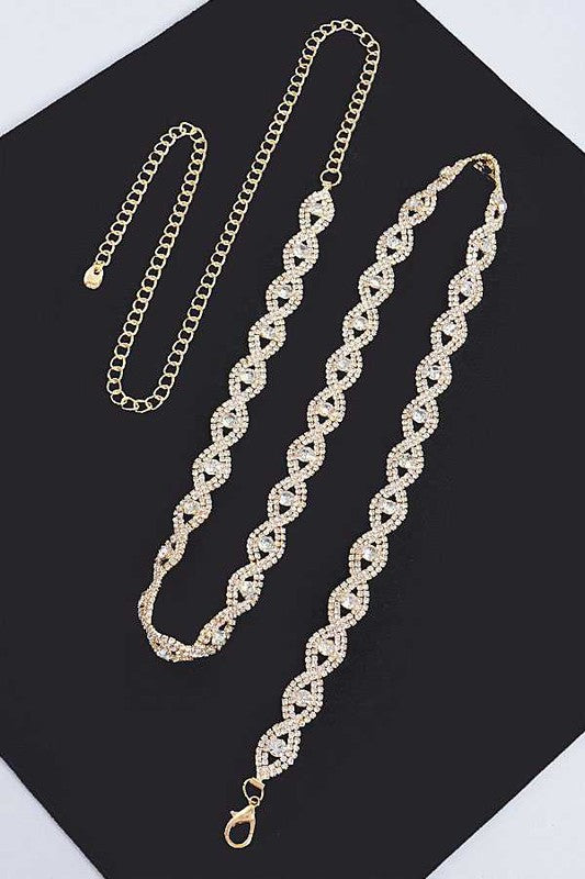 Rhinestone Fashion Chain Belt