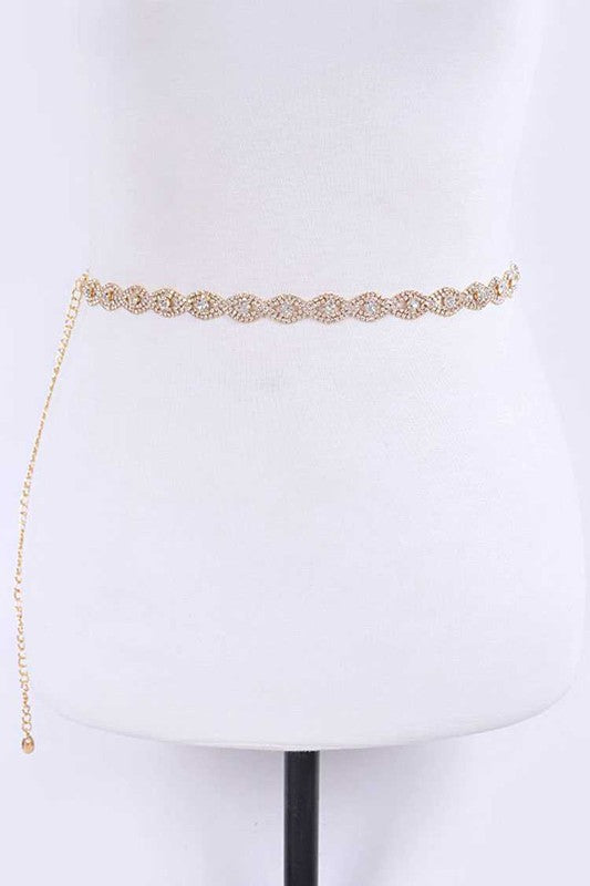 Rhinestone Fashion Chain Belt