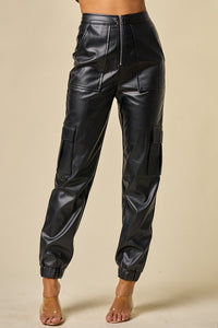 Pu Leather Joggers