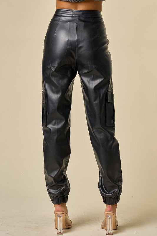 Pu Leather Joggers