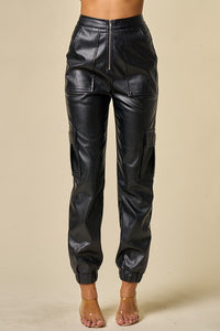 Pu Leather Joggers