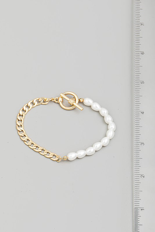 Chain & Pearl Bracelet