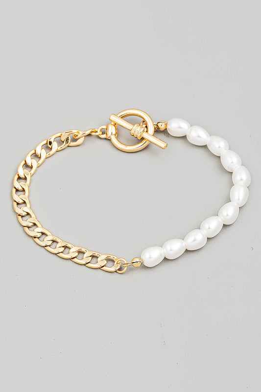 Chain & Pearl Bracelet