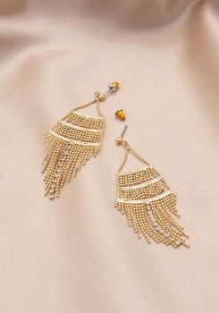 Rhinestone Tassel Earrings